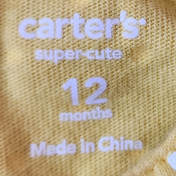 Carter's Yellow Polka Dot Butterfly Dress One Piece Size12 Months - Picture 5 of 5